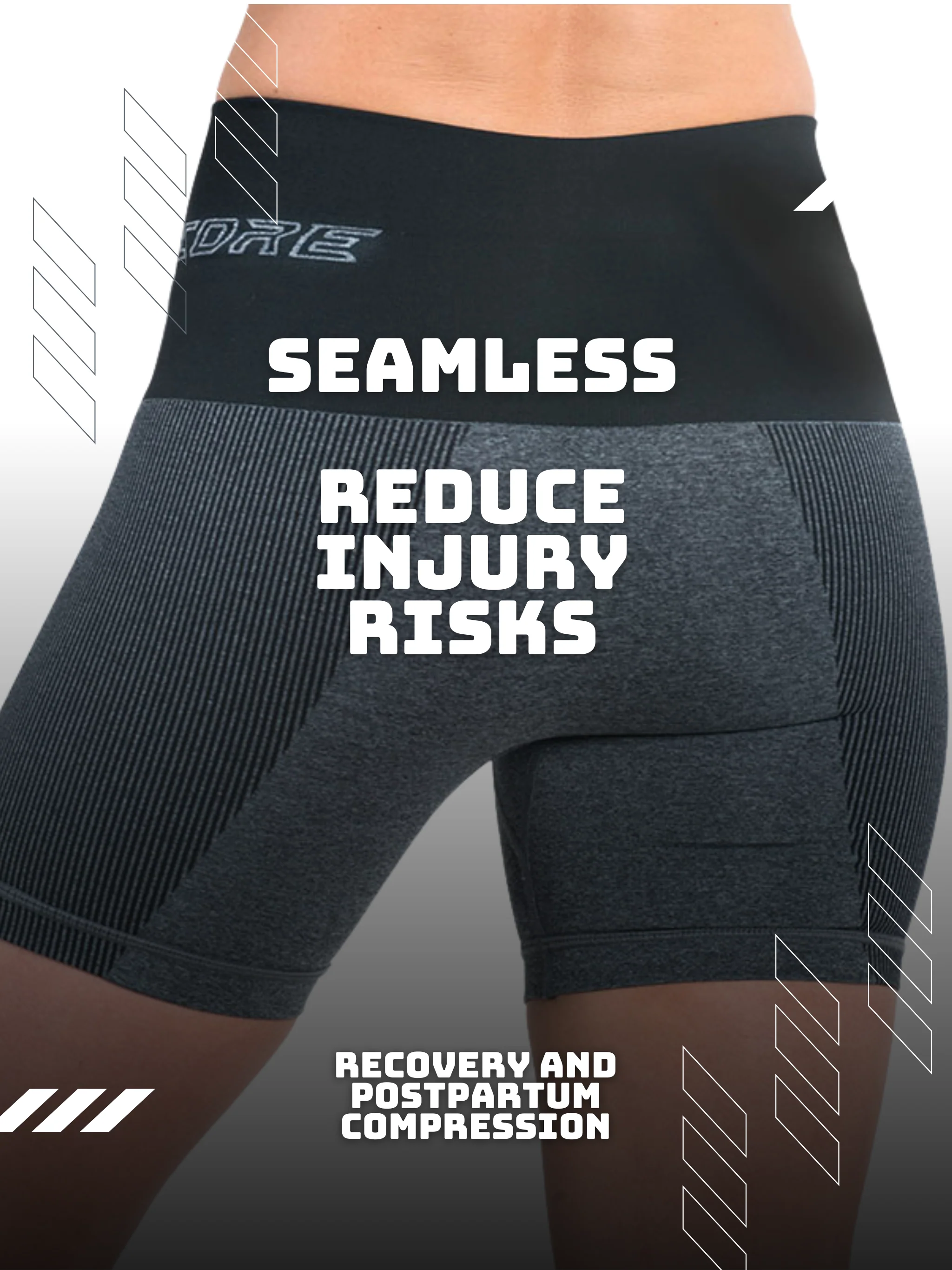 Patented Women's CORETECH® Sports Performance/ Recovery and Postpartum Compression Shorts - Image 4