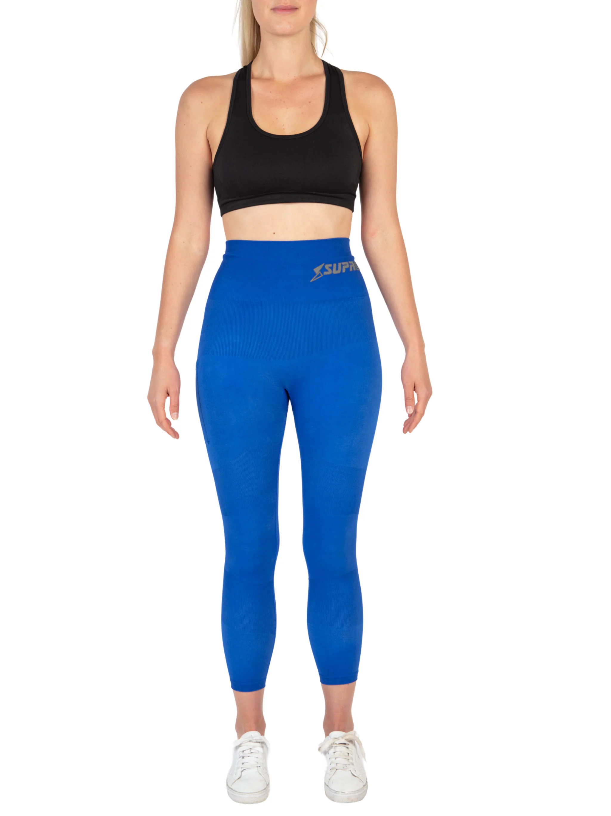Patented Coretech® Kathy Body Mapped 7/8 Power RUNNING Leggings with Pocket -Black/Navy/Blue - Image 13