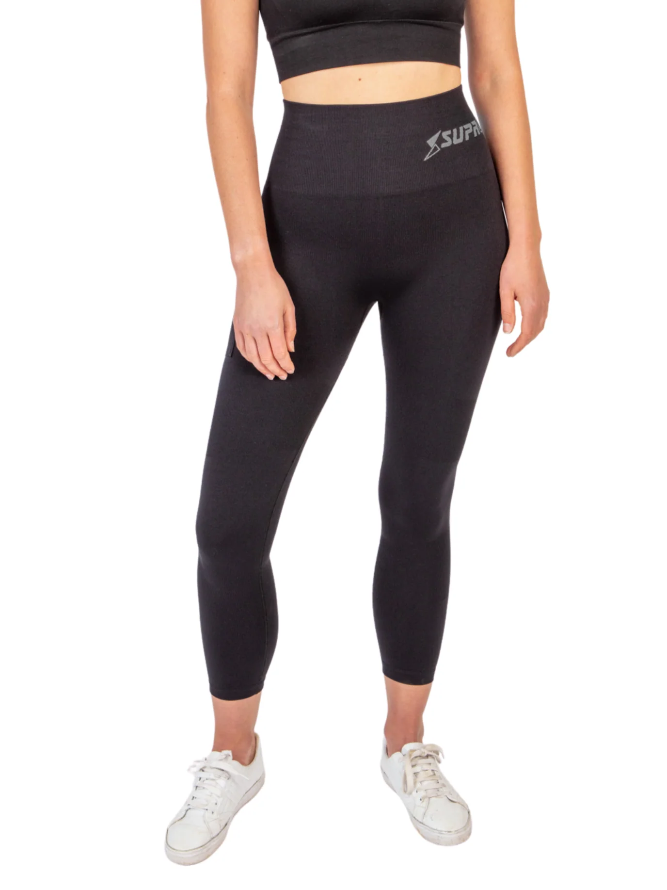 Patented Coretech® Kathy Body Mapped 7/8 Power RUNNING Leggings with Pocket -Black/Navy/Blue - Image 15