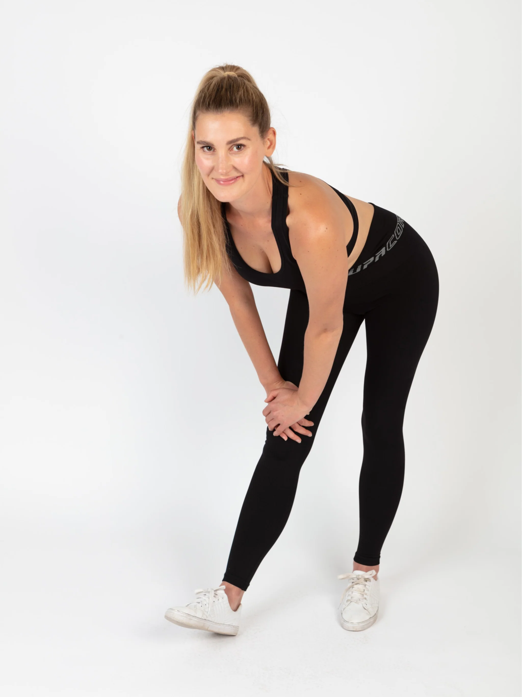 Patented Coretech® Kathy Body Mapped 7/8 Power RUNNING Leggings with Pocket -Black/Navy/Blue - Image 5